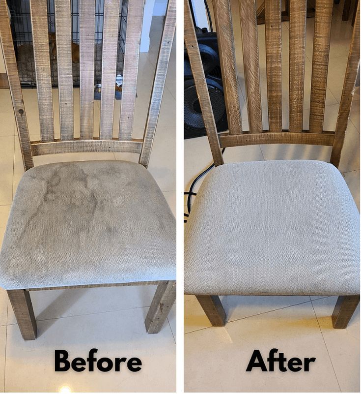 Dining chair cleaning Edinburgh before and after